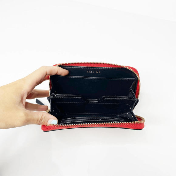 Stella & Dot Chelsea Tech Wallet Wristlet Wild Hearts Red leopard faux leather - Picture 4 of 5